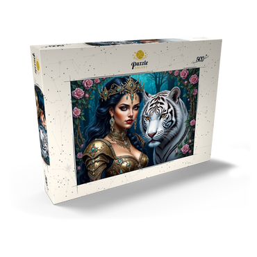 Darstellung des Puzzle Motivs Warrior Queen with White Tiger 500 Puzzle Schachtel Ansicht2