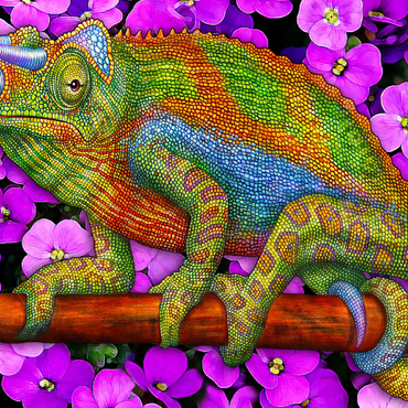 Darstellung des Puzzle Motivs Jacksons Chameleon 100 Puzzle 3D Modell