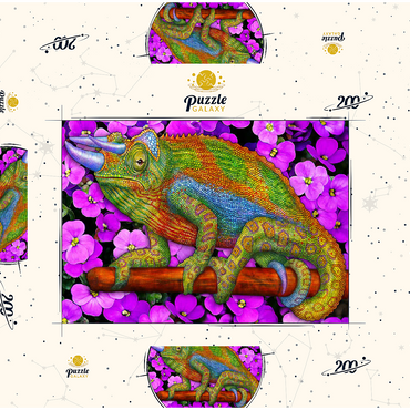 Darstellung des Puzzle Motivs Jacksons Chameleon 200 Puzzle Schachtel 3D Modell