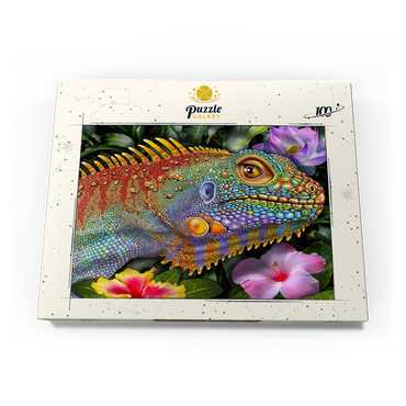 Darstellung des Puzzle Motivs Iguana 2 100 Puzzle Schachtel Ansicht3