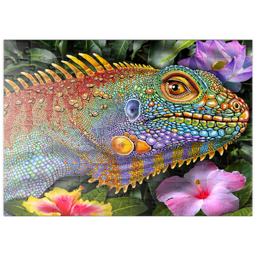 Darstellung des Puzzle Motivs puzzleplate Iguana 2 100 Puzzle