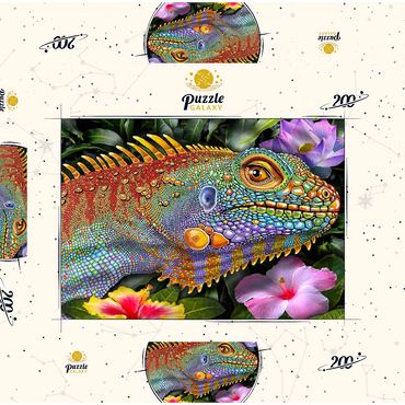 Darstellung des Puzzle Motivs Iguana 2 200 Puzzle Schachtel 3D Modell