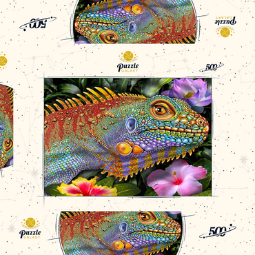Darstellung des Puzzle Motivs Iguana 2 500 Puzzle Schachtel 3D Modell