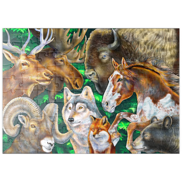 Darstellung des Puzzle Motivs puzzleplate North American Wildlife 100 Puzzle