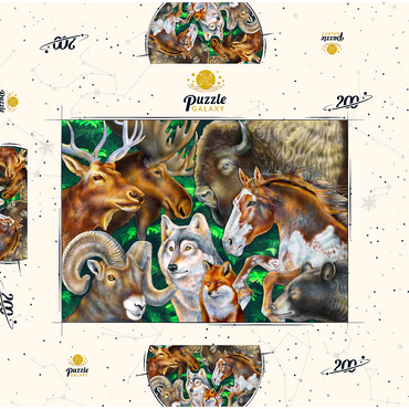 Darstellung des Puzzle Motivs North American Wildlife 200 Puzzle Schachtel 3D Modell