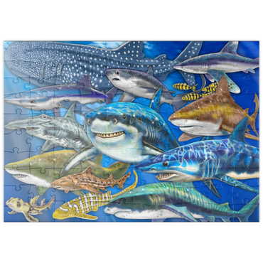 Darstellung des Puzzle Motivs puzzleplate Shark Collage 100 Puzzle