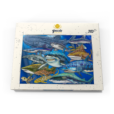 Darstellung des Puzzle Motivs Shark Collage 200 Puzzle Schachtel Ansicht3