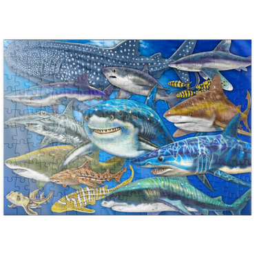 Darstellung des Puzzle Motivs puzzleplate Shark Collage 200 Puzzle