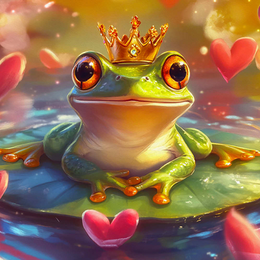 Darstellung des Puzzle Motivs Frog Prince 100 Puzzle 3D Modell