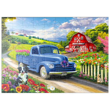 Darstellung des Puzzle Motivs puzzleplate Flower Farm 100 Puzzle