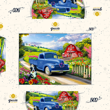 Darstellung des Puzzle Motivs Flower Farm 500 Puzzle Schachtel 3D Modell