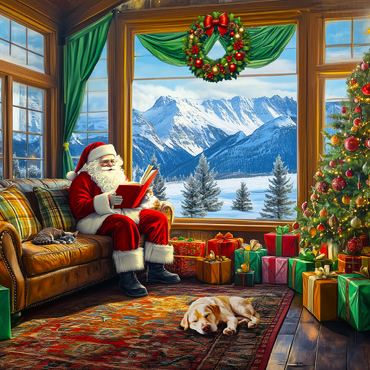 Darstellung des Puzzle Motivs Santa Lodge 100 Puzzle 3D Modell