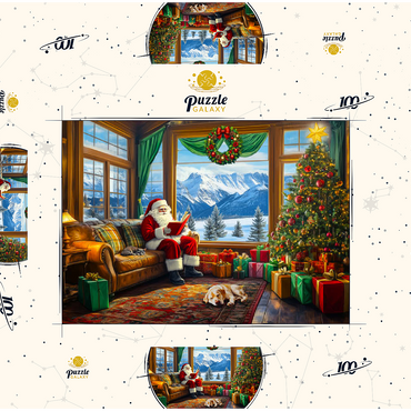Darstellung des Puzzle Motivs Santa Lodge 100 Puzzle Schachtel 3D Modell