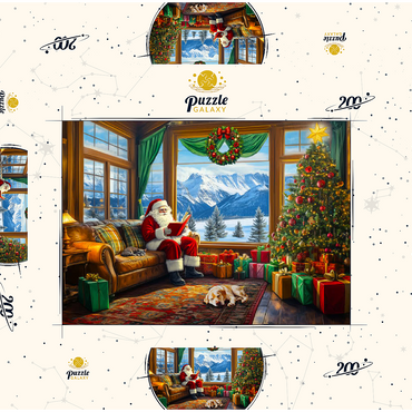 Darstellung des Puzzle Motivs Santa Lodge 200 Puzzle Schachtel 3D Modell