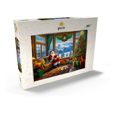 Darstellung des Puzzle Motivs Santa Lodge 500 Puzzle Schachtel Ansicht2