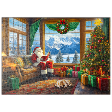 Darstellung des Puzzle Motivs puzzleplate Santa Lodge 500 Puzzle