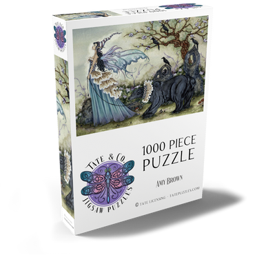 Darstellung des Puzzle Motivs Frillicent und der Bär - Amy Brown 1000 Puzzle Schachtel Ansicht2