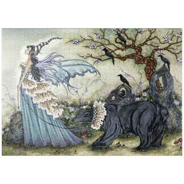 Darstellung des Puzzle Motivs puzzleplate Frillicent und der Bär - Amy Brown 1000 Puzzle