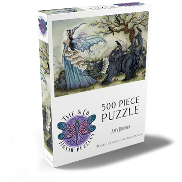 Darstellung des Puzzle Motivs Frillicent und der Bär - Amy Brown 500 Puzzle Schachtel Ansicht2