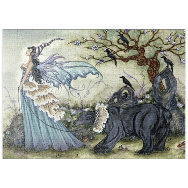 Darstellung des Puzzle Motivs puzzleplate Frillicent und der Bär - Amy Brown 500 Puzzle