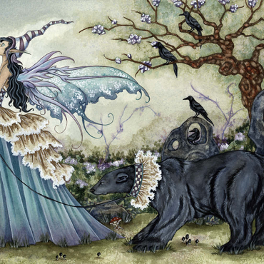 Darstellung des Puzzle Motivs Frillicent und der Bär - Amy Brown 500 Puzzle 3D Modell