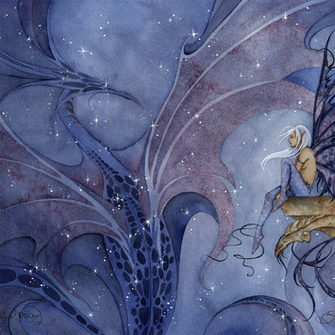 Darstellung des Puzzle Motivs Drachen-Träume - Amy Brown 500 Puzzle 3D Modell