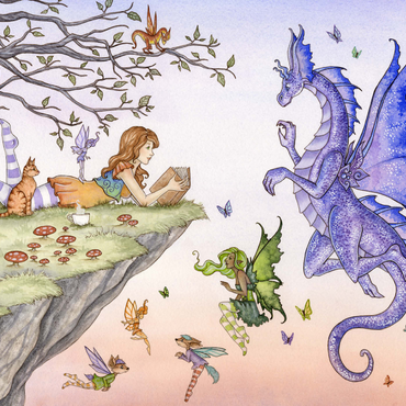 Darstellung des Puzzle Motivs Es war einmal - Amy Brown 1000 Puzzle 3D Modell