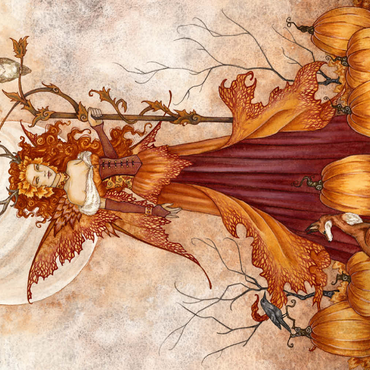 Darstellung des Puzzle Motivs Pumpkin Queen 500 Puzzle 3D Modell