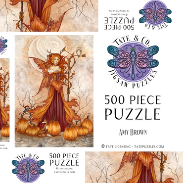 Darstellung des Puzzle Motivs Pumpkin Queen 500 Puzzle Schachtel 3D Modell