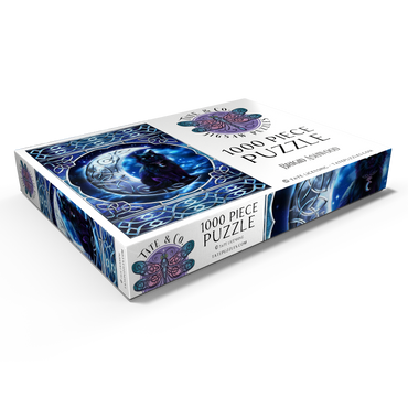 Darstellung des Puzzle Motivs Celtic Black Cat 1000 Puzzle Schachtel Ansicht1