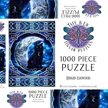 Darstellung des Puzzle Motivs Celtic Black Cat 1000 Puzzle Schachtel 3D Modell