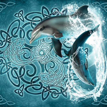 Darstellung des Puzzle Motivs Celtic Dolphin 1000 Puzzle 3D Modell
