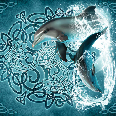 Darstellung des Puzzle Motivs Celtic Dolphin 500 Puzzle 3D Modell