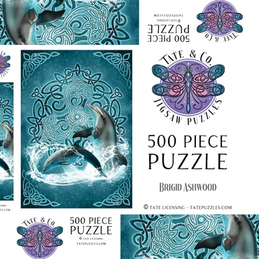 Darstellung des Puzzle Motivs Celtic Dolphin 500 Puzzle Schachtel 3D Modell