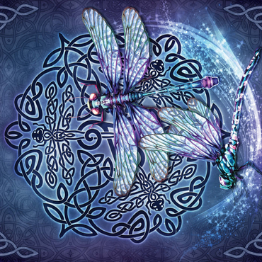 Darstellung des Puzzle Motivs Celtic Dragonfly 1000 Puzzle 3D Modell
