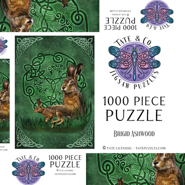 Darstellung des Puzzle Motivs Celtic Hare 1000 Puzzle Schachtel 3D Modell