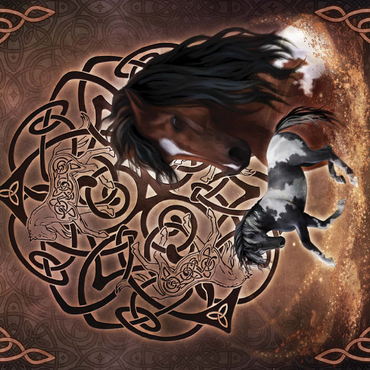 Darstellung des Puzzle Motivs Celtic Horse 500 Puzzle 3D Modell