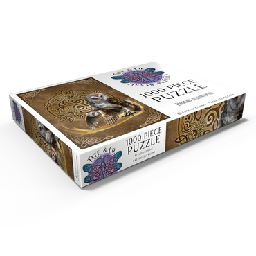 Darstellung des Puzzle Motivs Celtic Owl 1000 Puzzle Schachtel Ansicht1