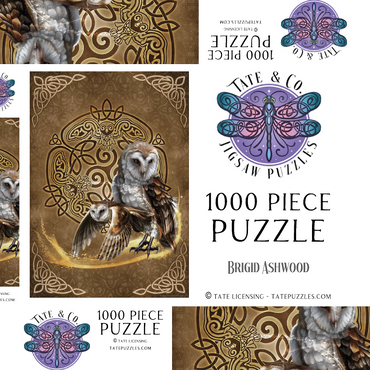 Darstellung des Puzzle Motivs Celtic Owl 1000 Puzzle Schachtel 3D Modell