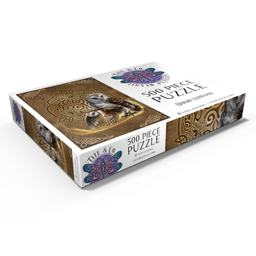 Darstellung des Puzzle Motivs Celtic Owl 500 Puzzle Schachtel Ansicht1