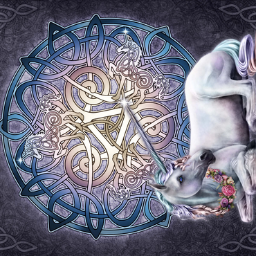Darstellung des Puzzle Motivs Celtic Unicorn 1000 Puzzle 3D Modell