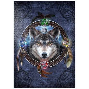 Darstellung des Puzzle Motivs puzzleplate Celtic Wolf Guide 1000 Puzzle