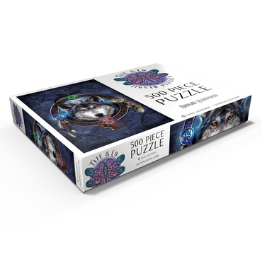 Darstellung des Puzzle Motivs Celtic Wolf Guide 500 Puzzle Schachtel Ansicht1
