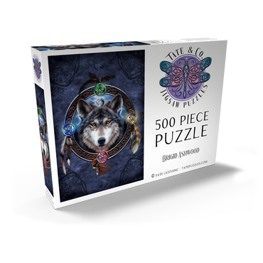Darstellung des Puzzle Motivs Celtic Wolf Guide 500 Puzzle Schachtel Ansicht2