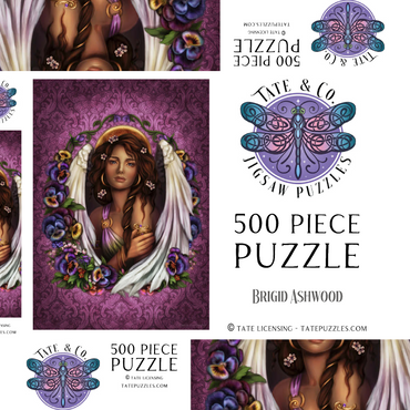 Darstellung des Puzzle Motivs Pansy Angel 500 Puzzle Schachtel 3D Modell