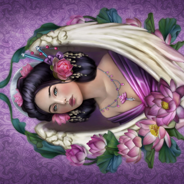 Darstellung des Puzzle Motivs Lotus Angel 1000 Puzzle 3D Modell