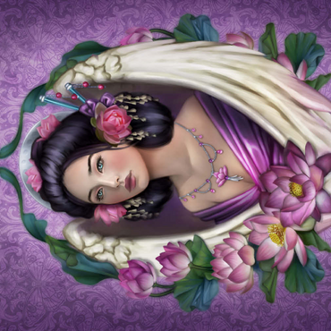 Darstellung des Puzzle Motivs Lotus Angel 500 Puzzle 3D Modell