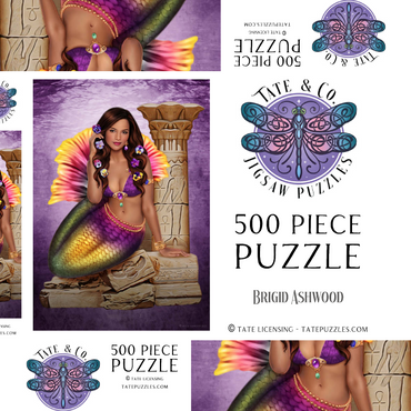 Darstellung des Puzzle Motivs Ancient Ruins Mermaid 500 Puzzle Schachtel 3D Modell