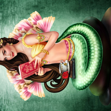 Darstellung des Puzzle Motivs Book Lover Mermaid 500 Puzzle 3D Modell