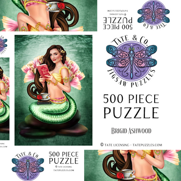 Darstellung des Puzzle Motivs Book Lover Mermaid 500 Puzzle Schachtel 3D Modell